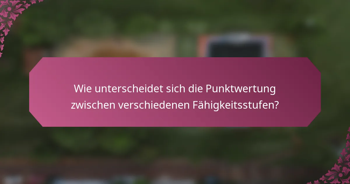 Wie unterscheidet sich die Punktwertung zwischen verschiedenen Fähigkeitsstufen?